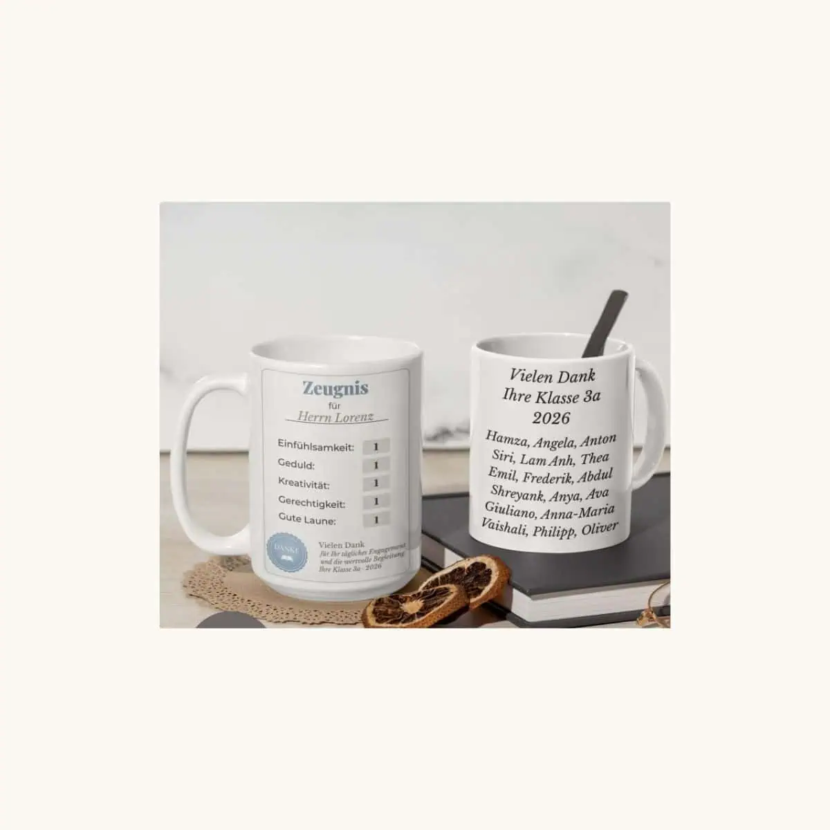 Schule Abschiedsgeschenk für Lehrer personalisierte Tasse