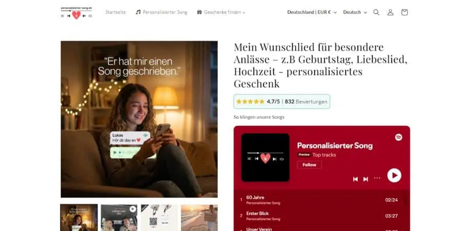 personalisierter Song