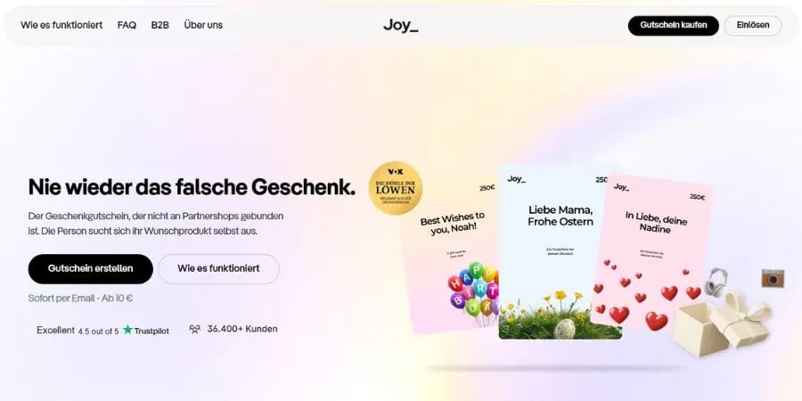 joy gutschein