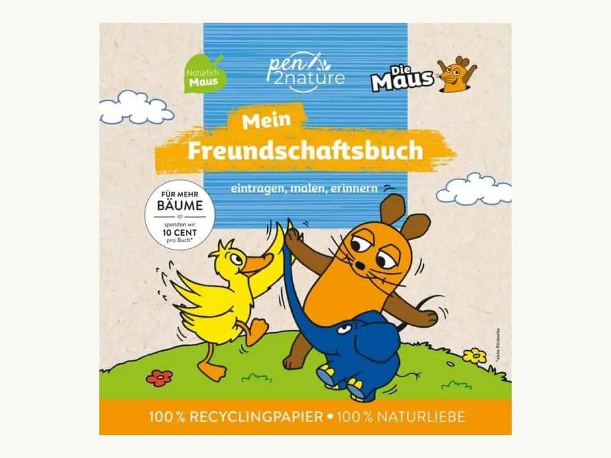 Schule Freundschaftsbuch die Sendung mit der Maus, Geschenk von Oma und Opa zur Einschulung