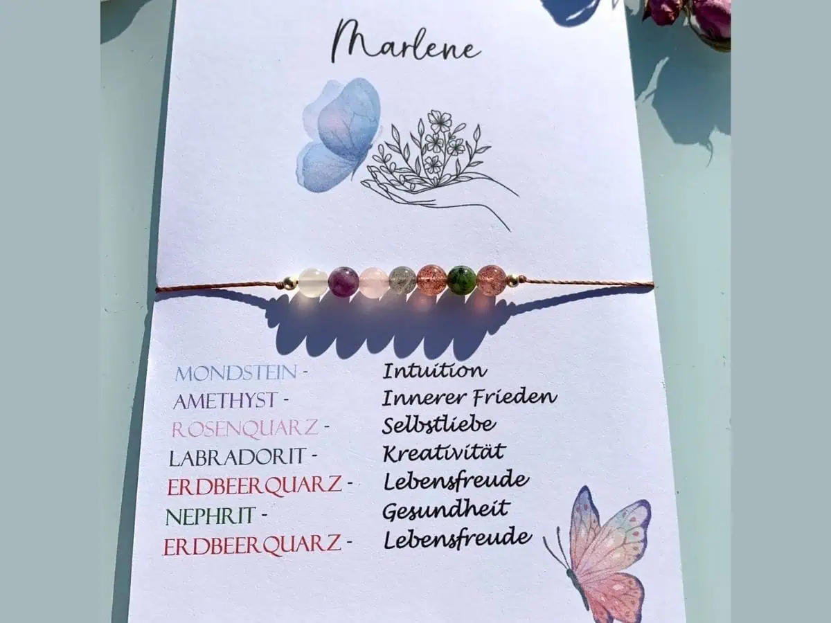 Freundin Edelsteinarmband mit Namen