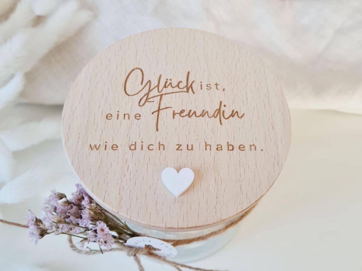 Frauen kleines personalisiertes Geschenk für die beste Freundin Glasbehälter