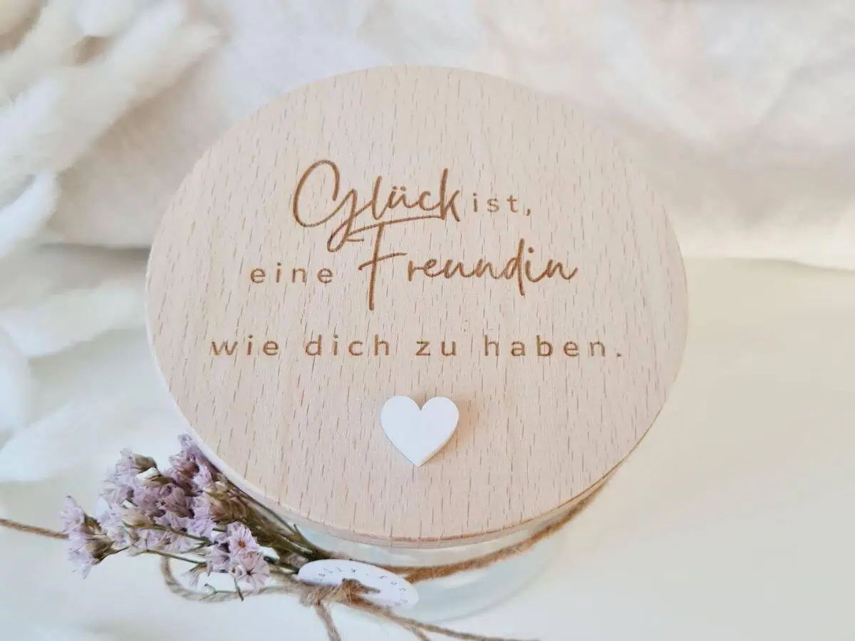 Frauen kleines personalisiertes Geschenk für die beste Freundin Glasbehälter