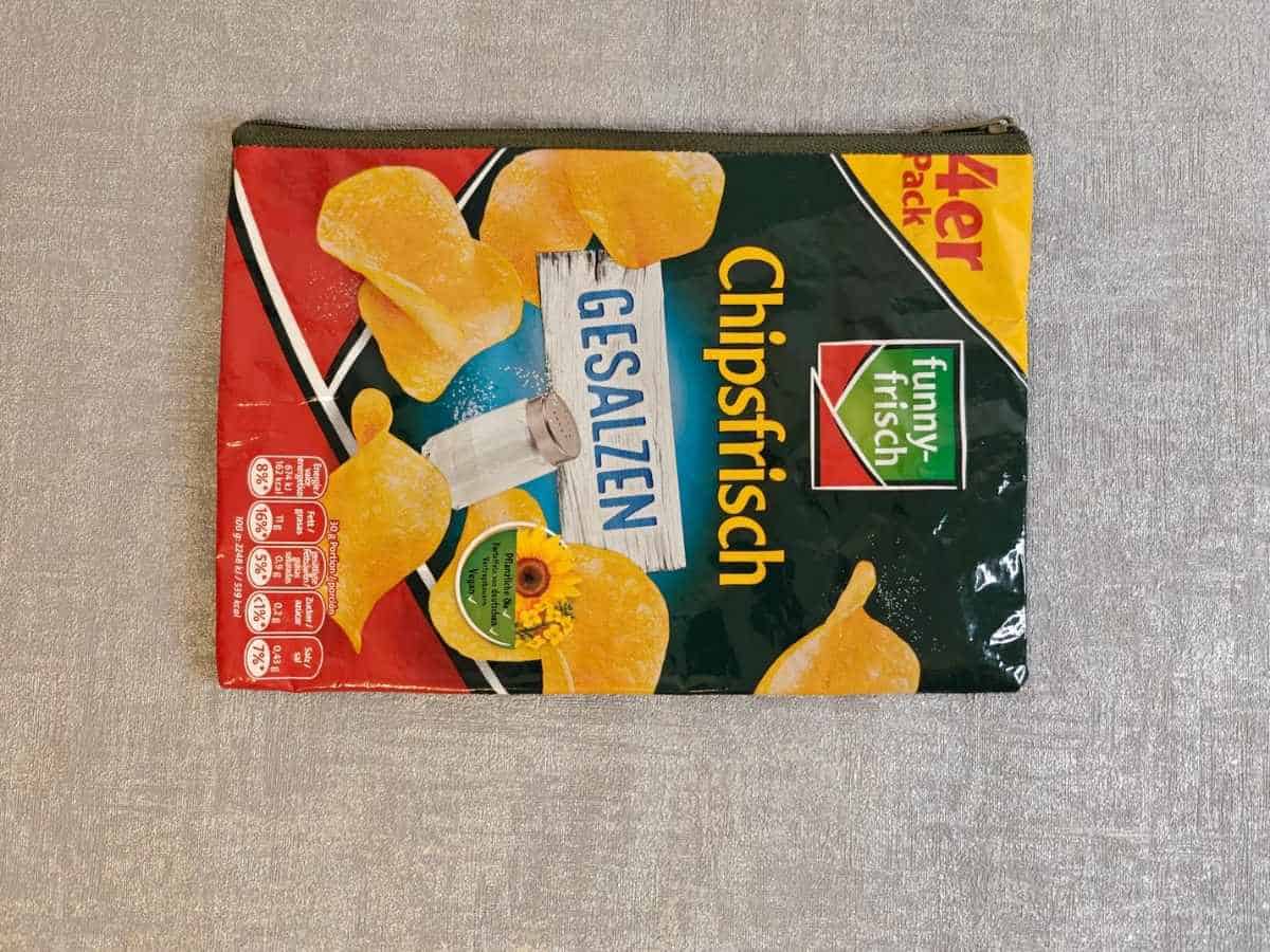 Geldgeschenk Recycelte Chipstüte