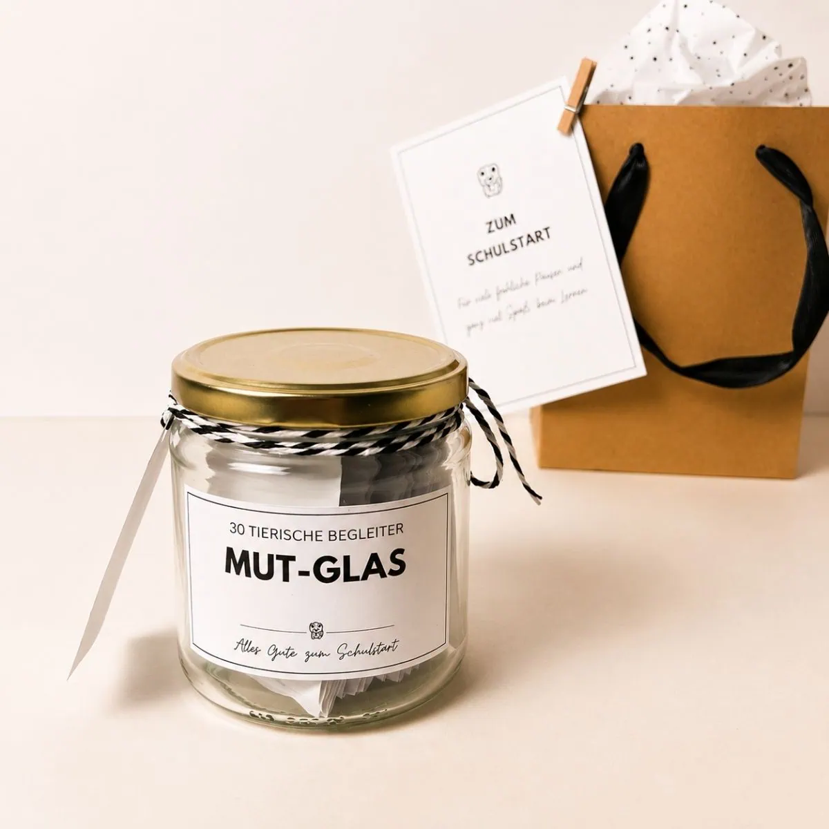 Einschulung Mut-Glas Geschenk zur Einschulung basteln