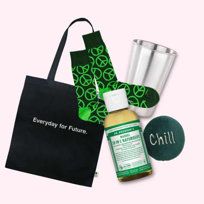 nachhaltige geschenke tasche becher seife