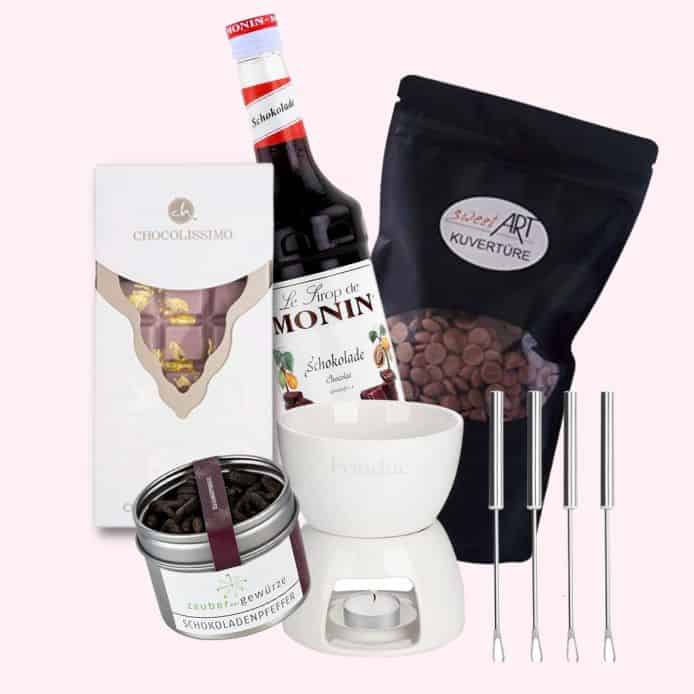 Geschenkbox Ideen Kaffeetasse Milchschäumer Kaffeepralinen