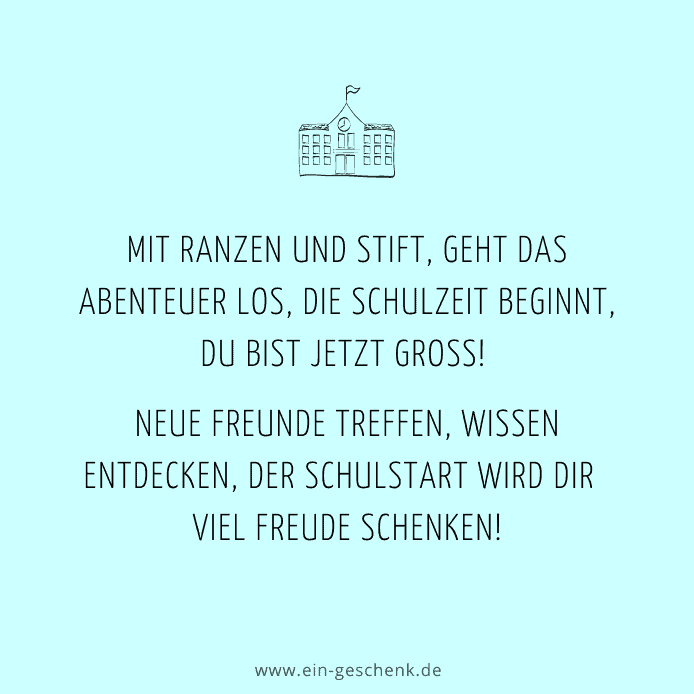 Spruch zum Schulstart