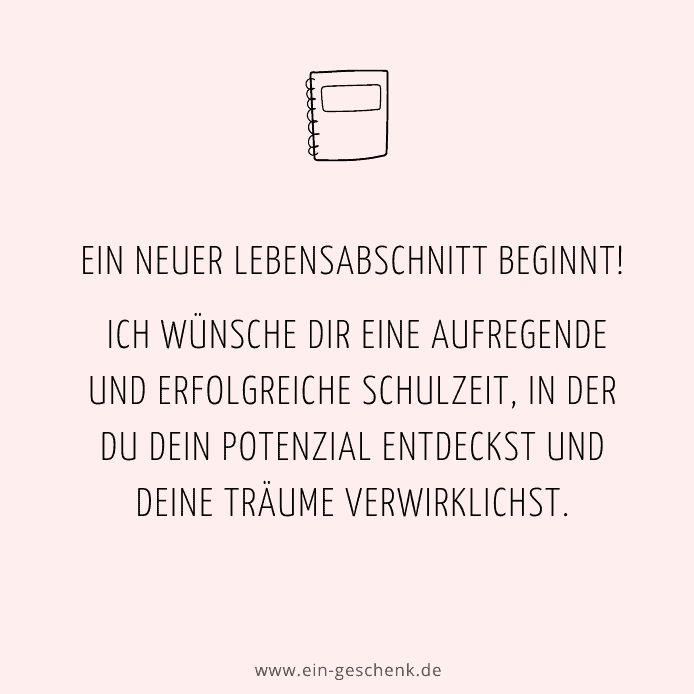 Glückwunsch Schulstart