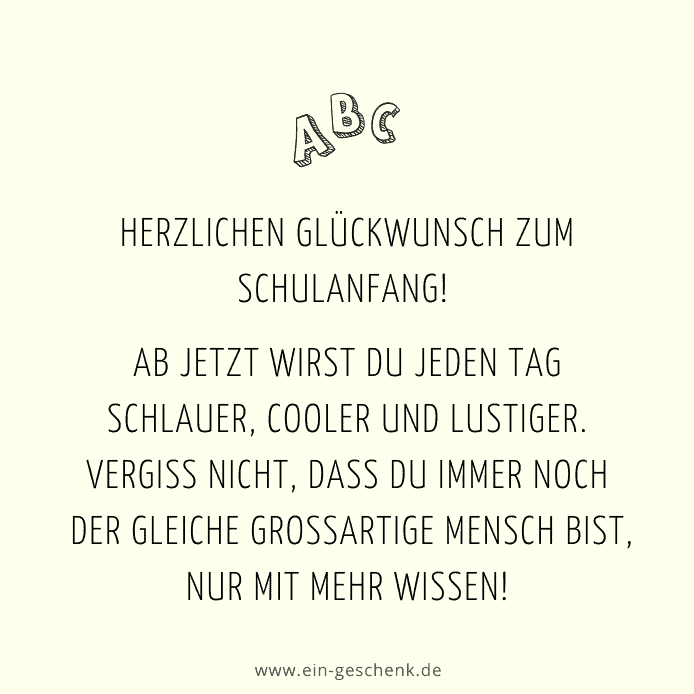 Spruch Schulanfang