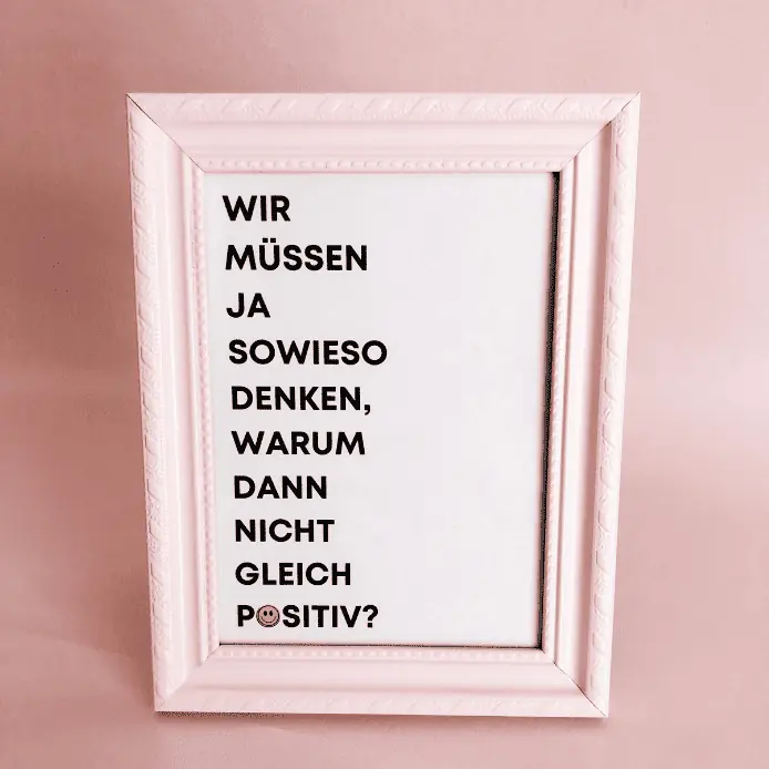 Geschenk selbstgemacht Bilderrahmen mit Text