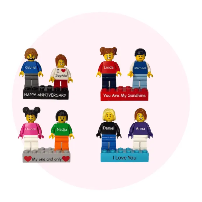 valentinstag geschenkideen personalisierte Legofiguren
