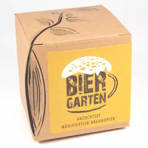Geschenk-Anzuchtset „Biergarten“, Kulturhopfen aus Eigenanbau, inklusive Kokostopf und Anleitung