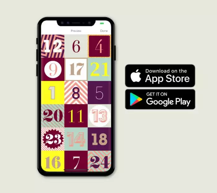 Advent App - Digitaler Adventskalender personalisierbar
