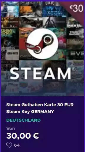 Steam Geschenkkarten | Günstige Steam Codes | ENEBA