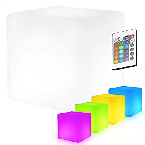 LED Design Cube / LED Akkubetriebener Leuchtwürfel / Hocker