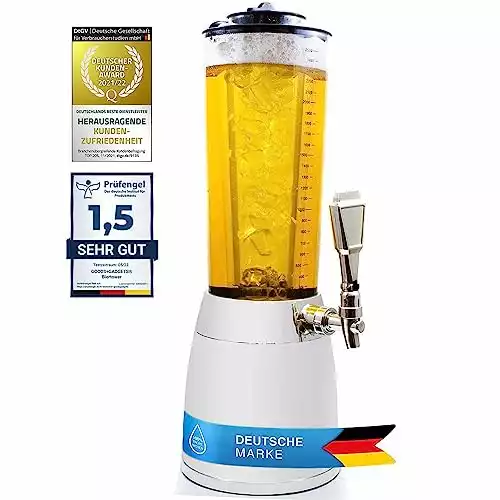 GOODS+GADGETS Luxus Biertower 4 Liter - Trinksäule XXL in Chrom-Optik