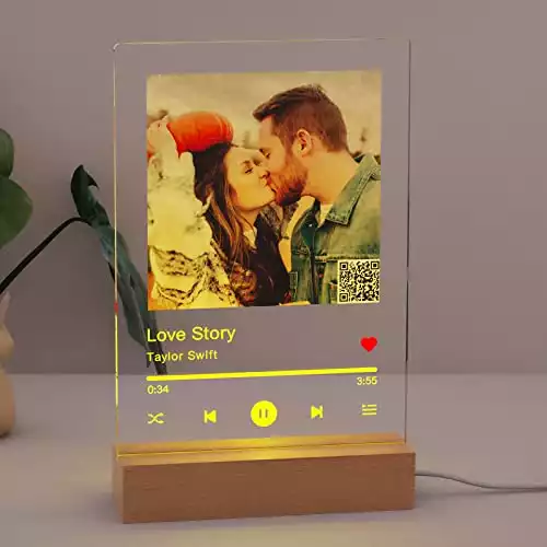 iDIY Song Cover Glas Bild mit Foto, Spotify 22x15cm