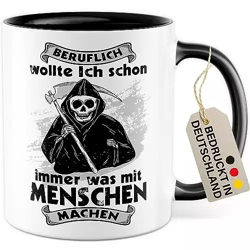 Tasse schwarzer Humor, Sarkasmus böser Kaffeetasse