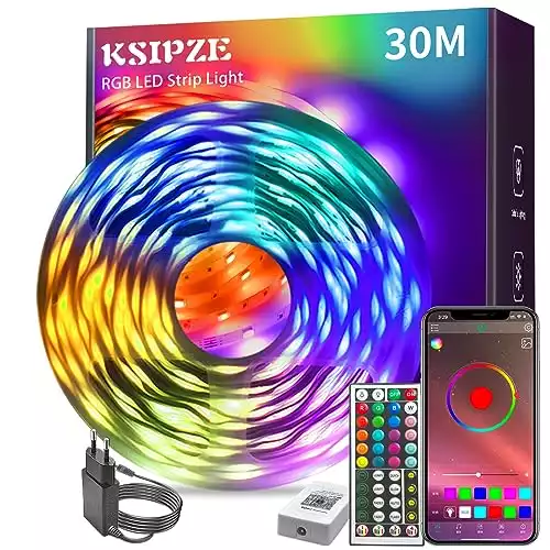 KSIPZE Led Strip 30m RGB LED Streifen mit Fernbedienung