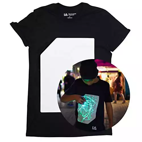 Illuminated Apparel Leuchtet Im Dunkeln Interaktives Leucht-T-Shirt (Schwarz/Grün, XL)