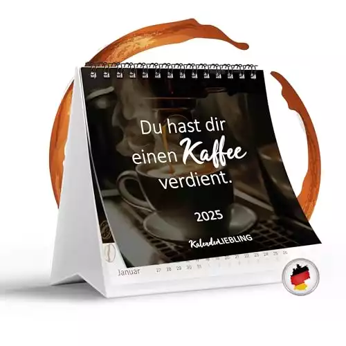 Tischkalender lustige Kaffee Kalender Sprüche, Geschenk für Kaffee Liebhaber, Kaffeekalender 2025