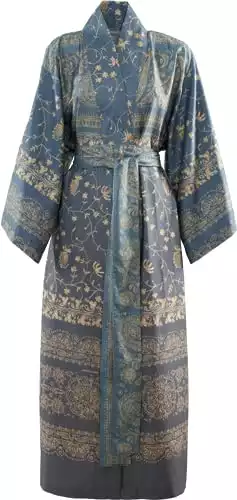 Bassetti BRENTA Kimono aus 100% Baumwollsatin in der Farbe Perlgrau G1, Größe: S-M