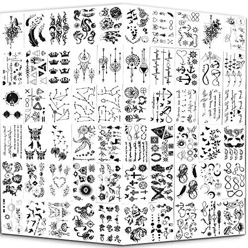 Yazhiji Tiny Waterproof Temporäre Tattoos - 60 Blätter