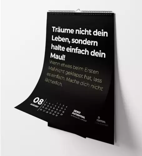 Demotivierender Wandkalender 2025 mit unmotivierendenden Spruechen