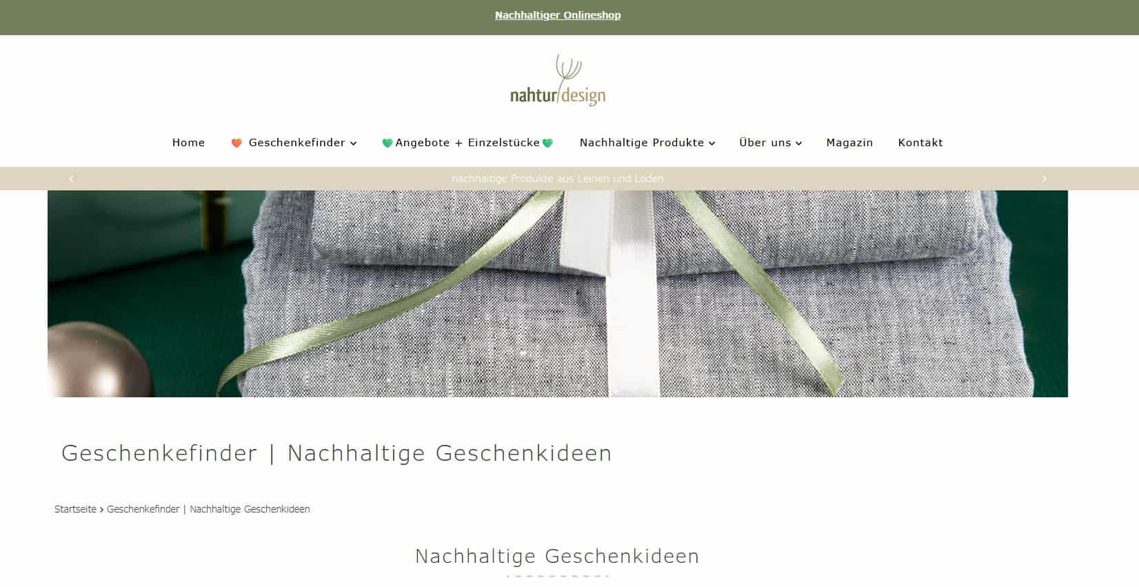 Geschenkshop nachhaltig