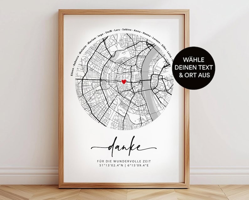 Personalisiertes Stadtplan-Poster